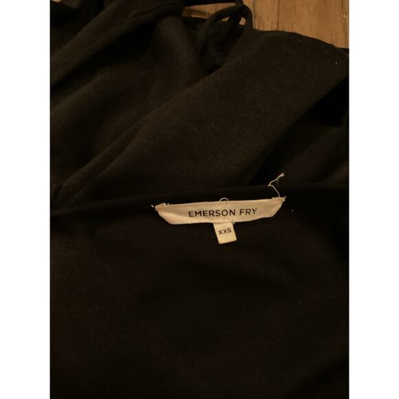 Emerson Fry Ballet wrap midi knee length long sleeve fall Dress Black Ponte XXS - Picture 9 of 11